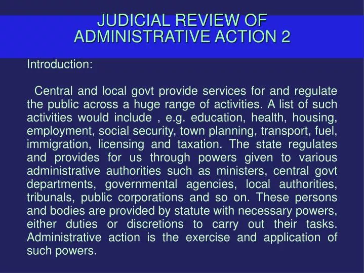 judicial review of administrative action 2