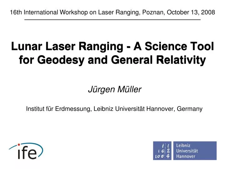 lunar laser ranging a science tool for geodesy and general relativity