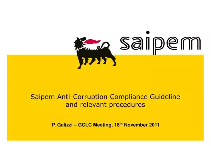 saipem anti corruption compliance guideline and relevant procedures