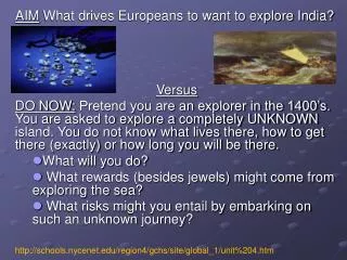 AIM What drives Europeans to want to explore India? Versus