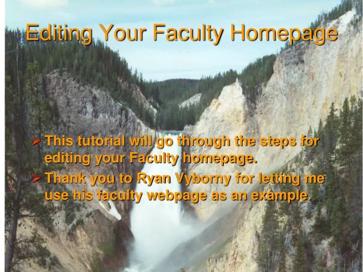 editing your faculty homepage