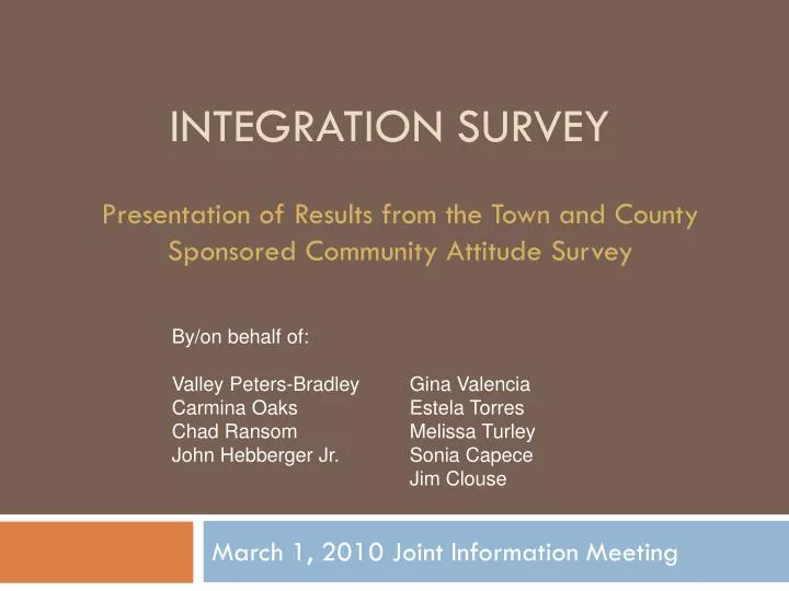 integration survey