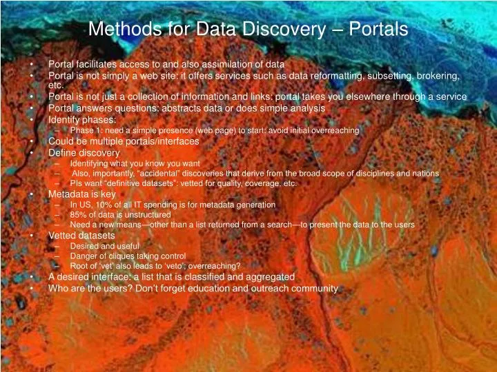 methods for data discovery portals
