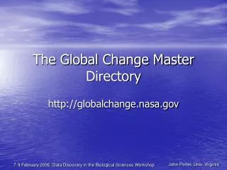 The Global Change Master Directory