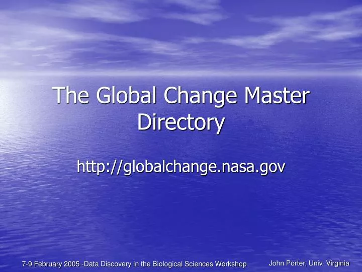 the global change master directory