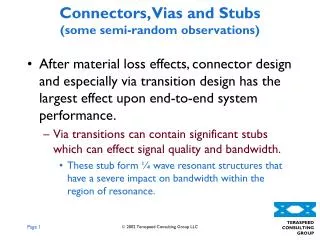 Connectors, Vias and Stubs (some semi-random observations)