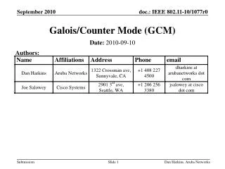 Galois/Counter Mode (GCM)