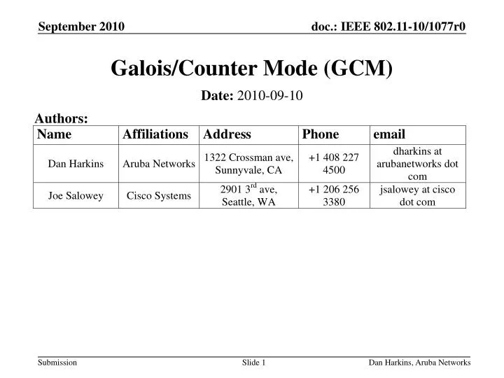 galois counter mode gcm