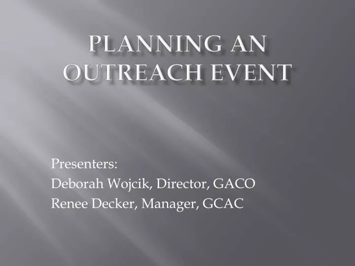 planning an outreach event