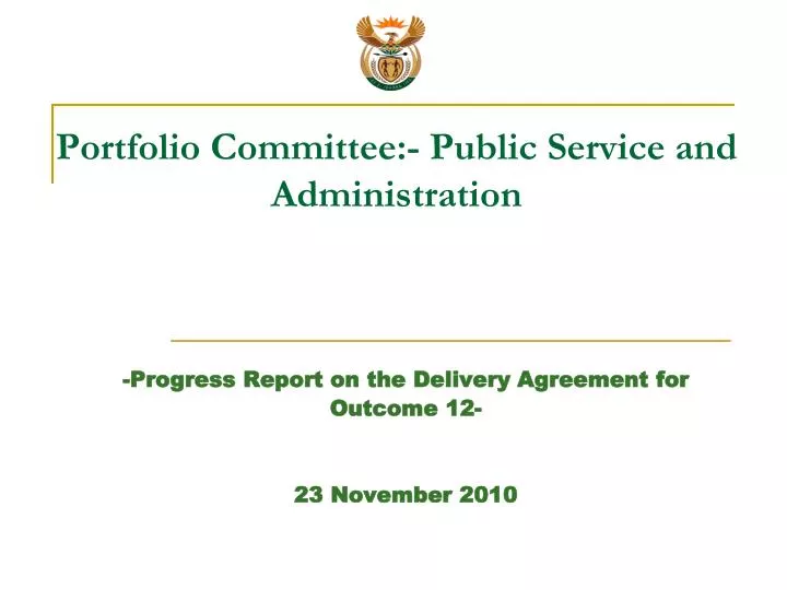 portfolio committee public service and administration