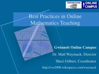 Best Practices in Online Mathematics Teaching
