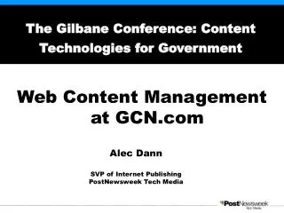 The Gilbane Conference: Content Technologies for Government