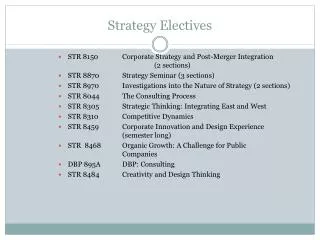 Strategy Electives