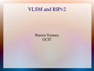 VLSM and RIPv2