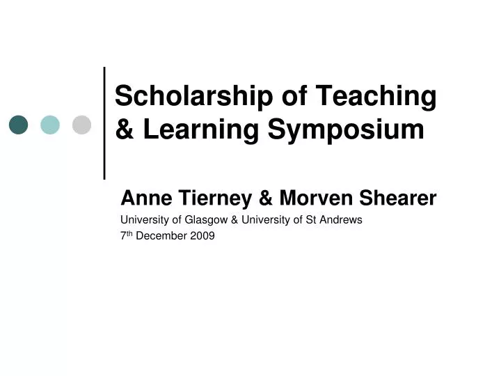 scholarship of teaching learning symposium