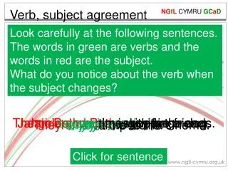Verb, subject agreement