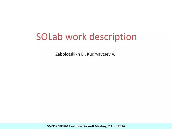solab work description