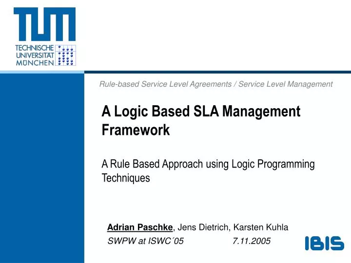 a logic based sla management framework