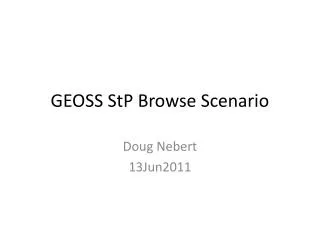 GEOSS StP Browse Scenario