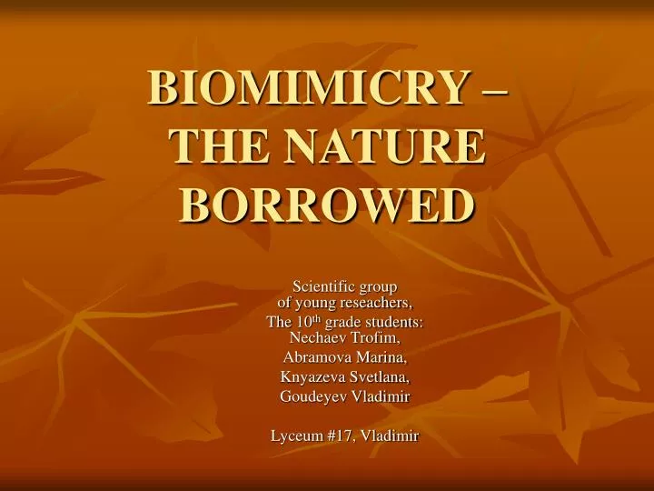 biomimicry the nature borrowed
