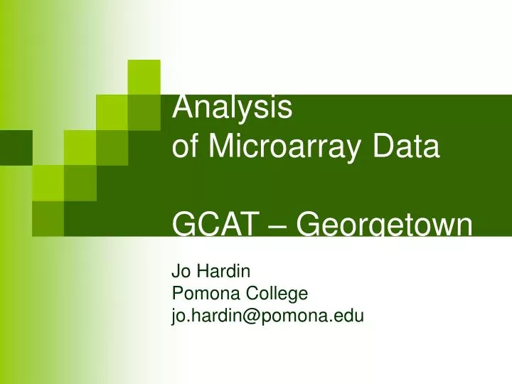 variability statistical analysis of microarray data gcat georgetown july 2004
