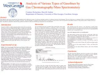Analysis of Various Types of Gasolines by Gas Chromatography/Mass Spectrometery