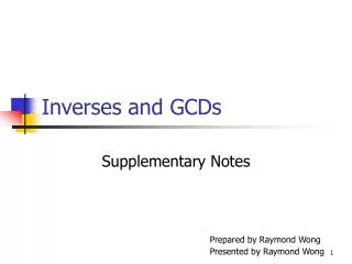 Inverses and GCDs