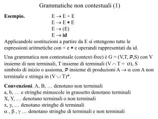 grammatiche non contestuali 1