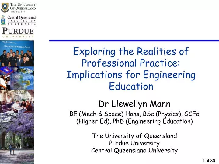 exploring the realities of professional practice implications for engineering education
