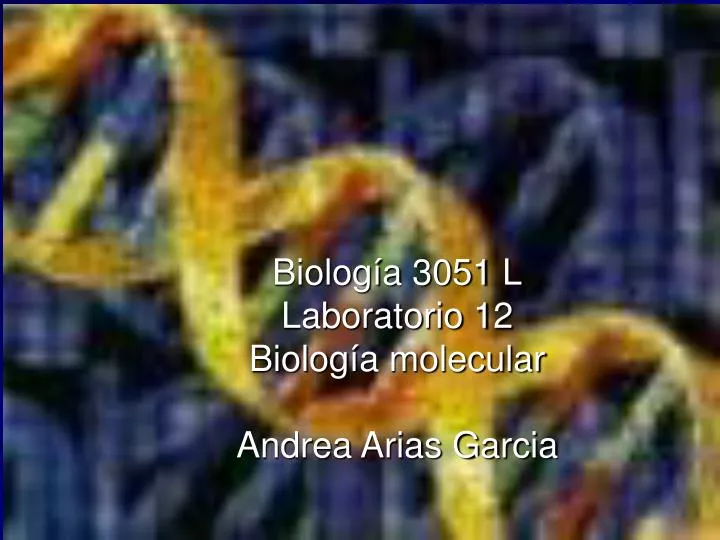 laboratorio no 12 biolog a molecular instructora andrea arias garcia
