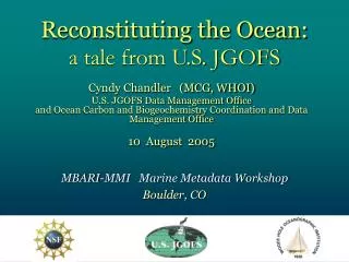 reconstituting the ocean a tale from u s jgofs