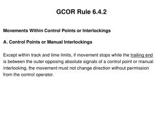 A. Control Points or Manual Interlockings