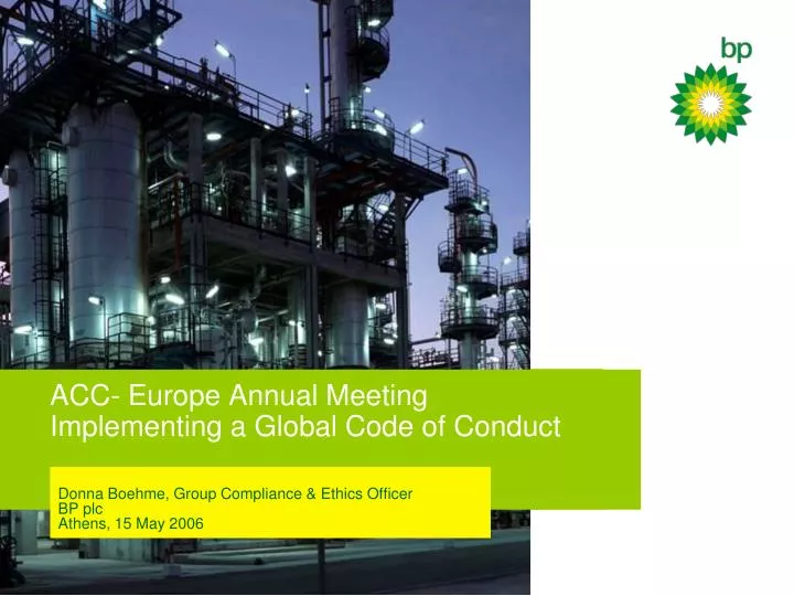acc europe annual meeting implementing a global code of conduct