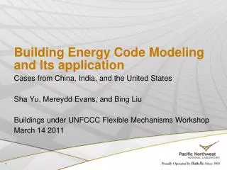 Building Energy Code Modeling and Its application