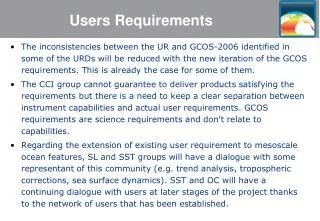 Users Requirements