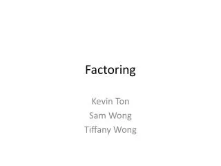 Factoring