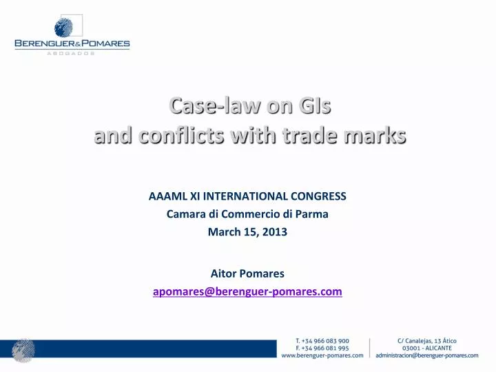 case law on gis and conflicts with trade marks