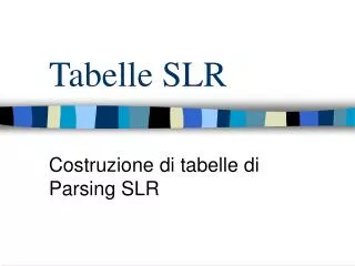Tabelle SLR