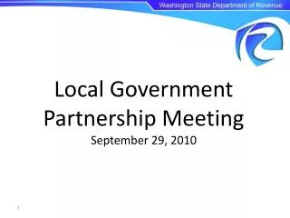 Local Government Partnership Meeting September 29, 2010