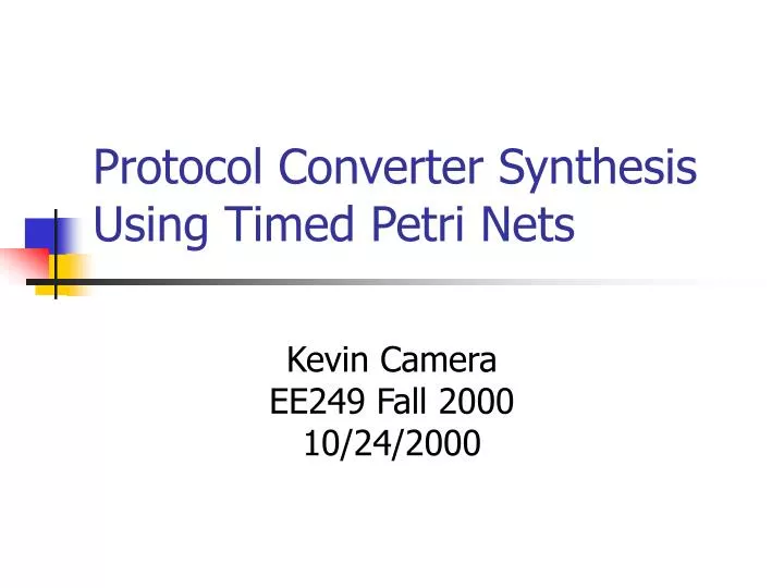 protocol converter synthesis using timed petri nets