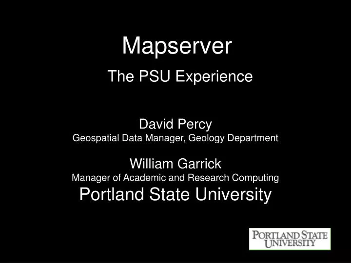 mapserver the psu experience
