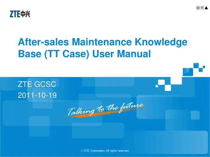 after sales maintenance knowledge base tt case user manual