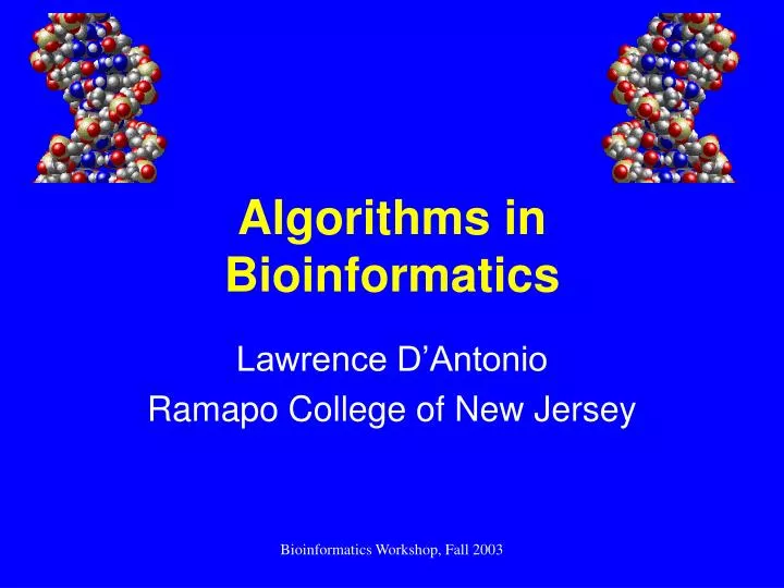 algorithms in bioinformatics