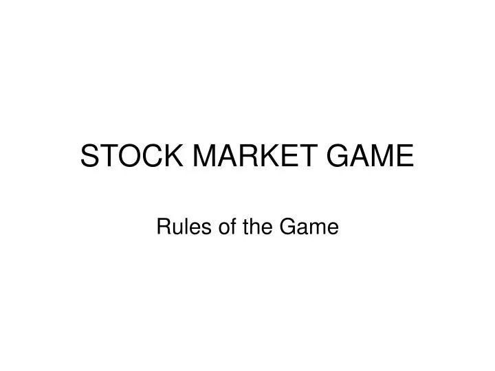 stock market game