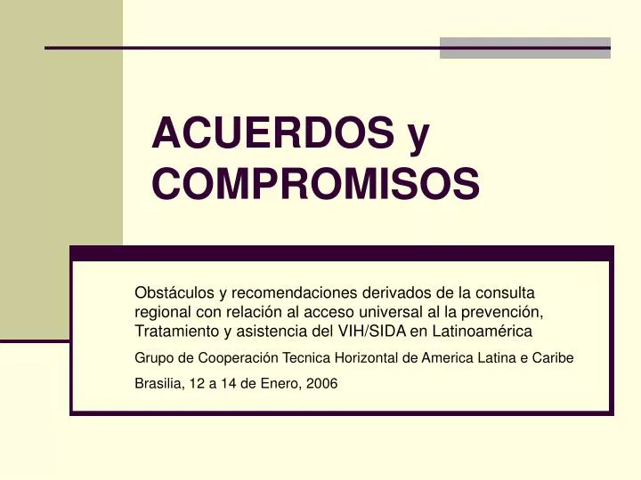 acuerdos y compromisos