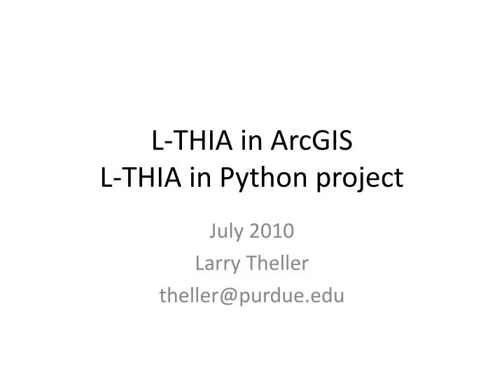 l thia in arcgis l thia in python project