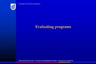 Evaluating programs