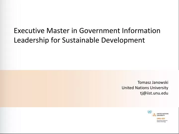 executive master in government information leadership for sustainable development