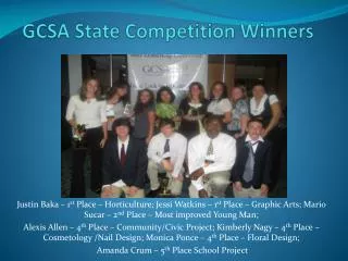 GCSA State Competition Winners