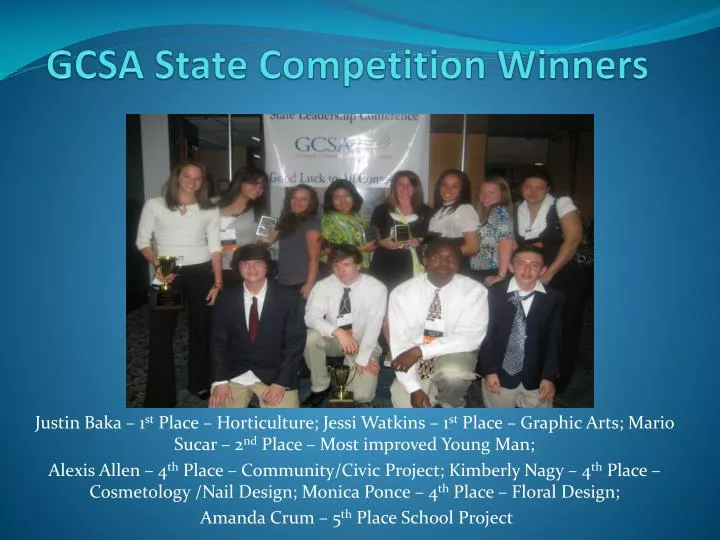 gcsa state competition winners